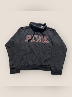 Victoria's Secret PINK Campus Cowl Neck Pullover Sweatshirt Womens XL Gray New